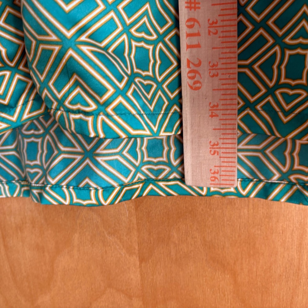 Natori Geometric Print‎ Tunic Sleep Womens Medium Green Gold Long Sleeve - Picture 8 of 8
